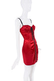 Dolce & Gabbana Red Silk Satin Lace Bodycon Bustier Mini Dress