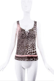 Roberto Cavalli Pink & Brown Giraffe Print Top 2003/2004