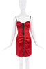 Dolce & Gabbana Red Silk Satin Lace Bodycon Bustier Mini Dress