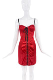 Dolce & Gabbana Red Silk Satin Lace Bodycon Bustier Mini Dress