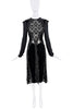 Givenchy Black Velvet Ruffle Sheer Embellished Dress RTW FW2015