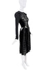 Givenchy Black Velvet Ruffle Sheer Embellished Dress RTW FW2015