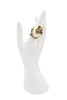 Roberto Cavalli Gold Snake White Semi Precious Stone Statement Ring