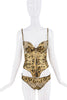 Roberto Cavalli Brown Tan Leopard Print Waist Corset