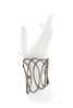 Christan Dior Silver Intersecting bands Cut Out Asymmetric Logo Cuff Bracelet