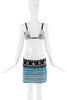 Dolce & Gabbana Blue Crystal Beaded Mini Skirt