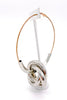 Statement Metallic Hoop Earring with Silver Coiled Ring Detail.
