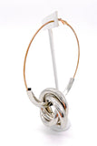 Statement Metallic Hoop Earring with Silver Coiled Ring Detail.