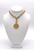 Chanel Gold Coin Chain Choker Necklace