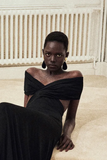 Saint Laurent Black Gold Tear Drop Hour Glass Velvet Earrings