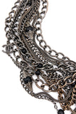 Chanel Multi Chain Necklace with Embedded CC Logos and Black Glass Balls