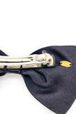 Chanel "Heathers" Satin & Chiffon Hair Bow with Gold CC Logo