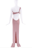 Tom Ford Pink Twisted One Shoulder Cut Out Gown