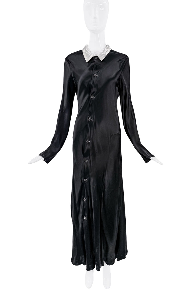 Comme De Garcon Black Collared Button Down Gown