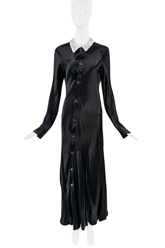 Comme De Garcon Black Collared Button Down Gown
