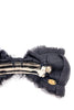 Chanel "Heathers" Satin & Chiffon Hair Bow with Gold CC Logo