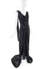 Margiela Black Embellished Drape Cascading Gown