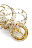 Chanel-esque PVC Gold Studded Rockstar Belt