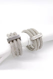 Eddie Borgo Gunmetal Silver Interchangeable Pavé Crystal Stacked Bracelets