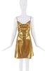 Vintage Gold Metallic Reflective Vinyl Mini Slip Dress