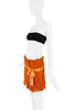 Christian Dior Orange Pleated Ruched Ruffle Bow Skirt