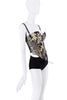 Roberto Cavalli Brown Black Tan Multicolor Abstract Print Corset Top FW2003