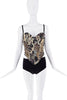 Roberto Cavalli Brown Black Tan Multicolor Abstract Print Corset Top FW2003