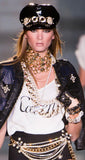 DSquared2 Gold Chain Pearl Crystal Rhinestone Cross D2 Charm Necklace