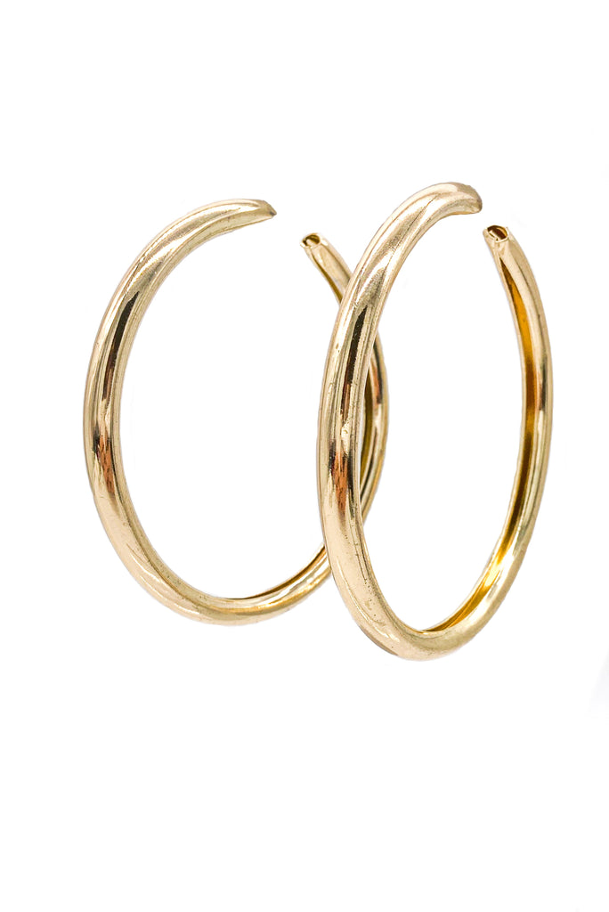 Vintage Gold Oversized Round Hoop Earrings