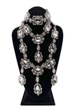 Armen Ra Crystal Silver 3 Necklace Parure with Matching Earrings