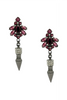 Mawi Blackened Silver Pavé Crystal Purple Gemstone Cone Stud Drop Earrings