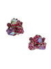 Vogue Purple Gemstone Crystal Cluster Stud Earrings