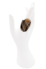 Vintage Brown Wood Carved Polished Oval Ring