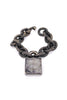 Eddie Borgo Gunmetal and Pavé Crystal Link Padlock Necklace
