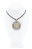 Versace Silver Crystal Medusa Logo Medallion Chain Necklace