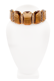 Versace Gold Amber Greca Crystal Embellished Link Choker Necklace