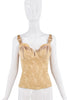 Christian Dior x Galliano Tan Nude Gold Ruched Tail Lace Dress SS2004
