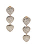 Vogue Bijoux Gold Silver Pavé Crystal Three Tier Heart Drop Earrings