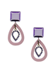 Francine Bramli Paris Purple Square Lucite Pavé Rhinestone Drop Earrings