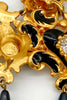 Christian Lacroix Gold Baroque Black Enamel and Diamond Earrings Eté 1994