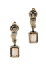 Lanvin Silver Crystal Gemstone Twisted Rope Drop Earrings