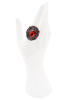 Vintage Blackened Silver Orange Gemstone Embellished Cocktail Ring