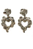 Christian Lacroix Silver Brutalist Heart Earrings