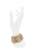 Vintage Gold Frame Pink Lucite Gemstone Link Bracelet