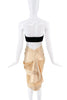 Christian Dior x Galliano Tan Nude Gold Ruched Tail Lace Dress SS2004