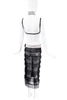 Dolce & Gabbana Black and White Crystal Lace Fringe Midi Skirt