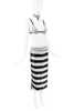 Dolce & Gabbana Black and White Crystal Lace Fringe Midi Skirt