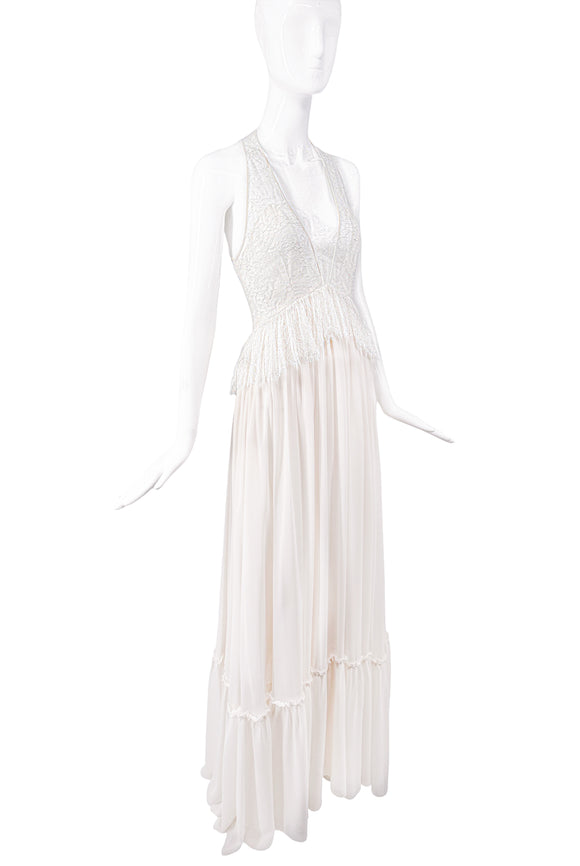 Givenchy White Lace Cut Out Dress Gown