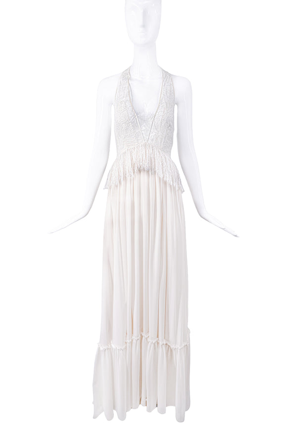 Givenchy White Lace Cut Out Dress Gown