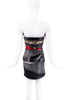 Saint Laurent Black Patchwork Tulle Zipper Strapless Mini Dress Runway FW2015